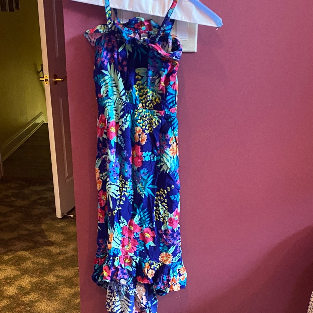 Cherokee Kids Floral Casual Dress - Blue and Pink